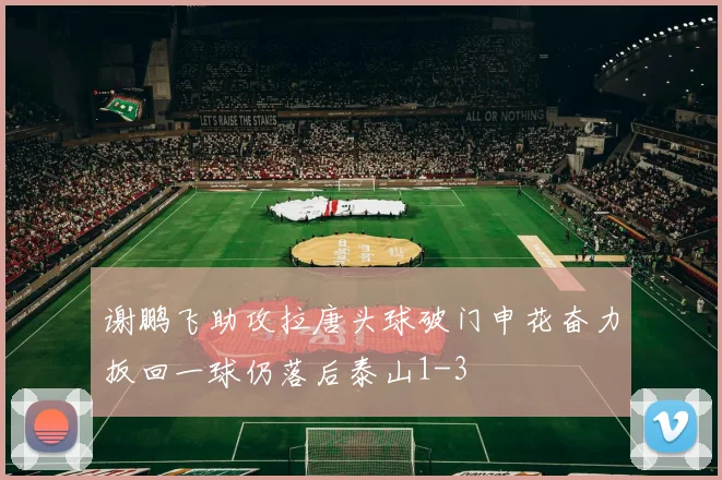 谢鹏飞助攻拉唐头球破门申花奋力扳回一球仍落后泰山1-3